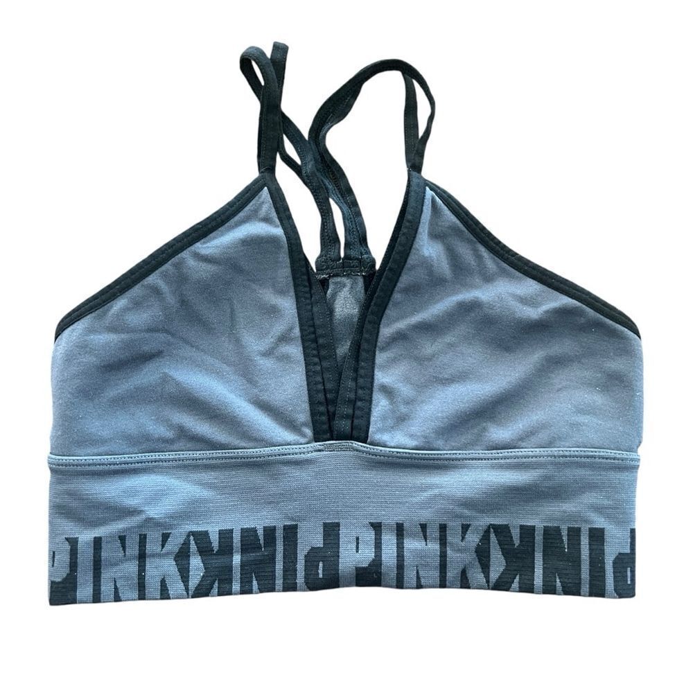 Women's PINK Sports Bra XS Gray Black